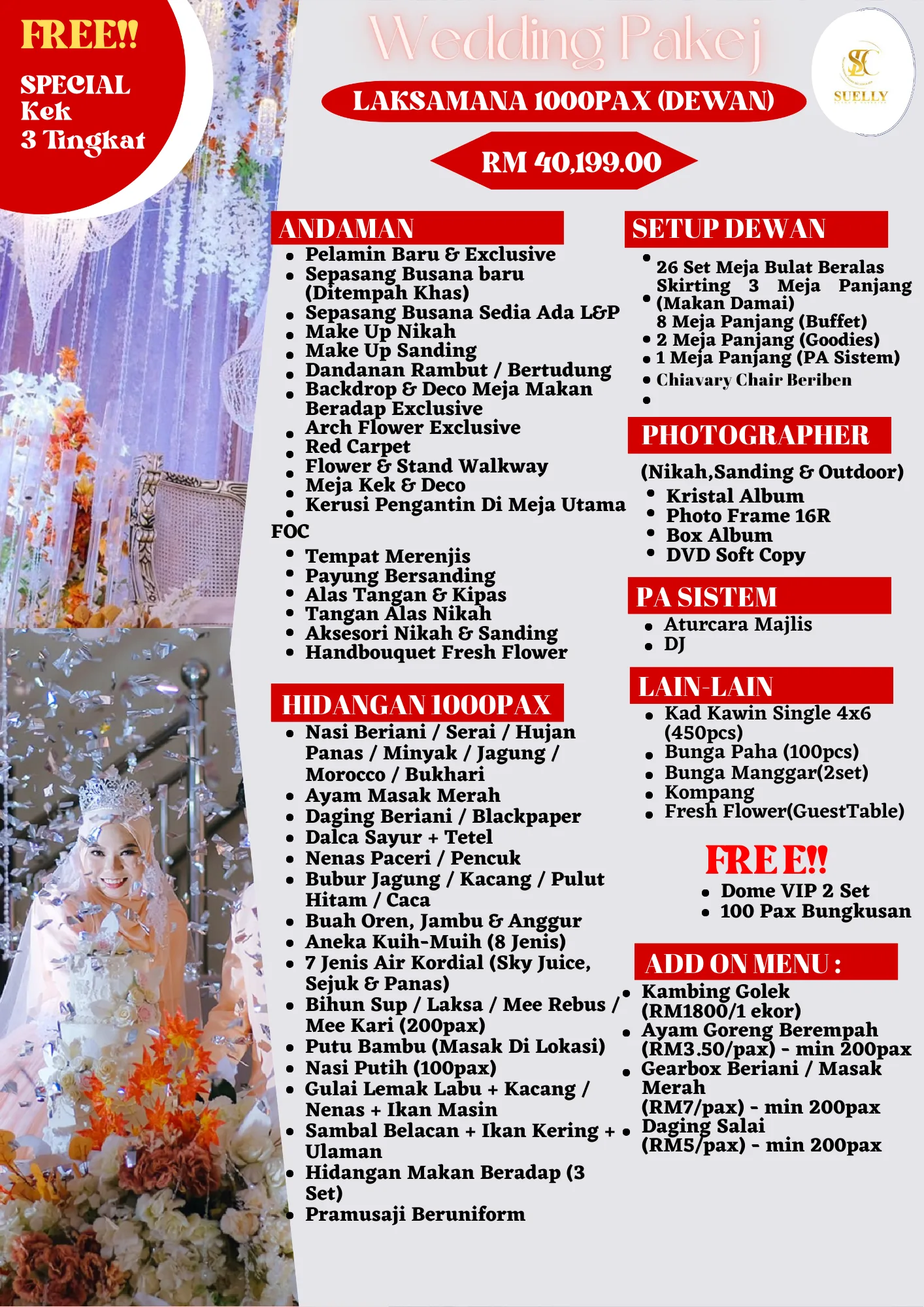 Pakej perkahwinan dewan 1000 tetamu