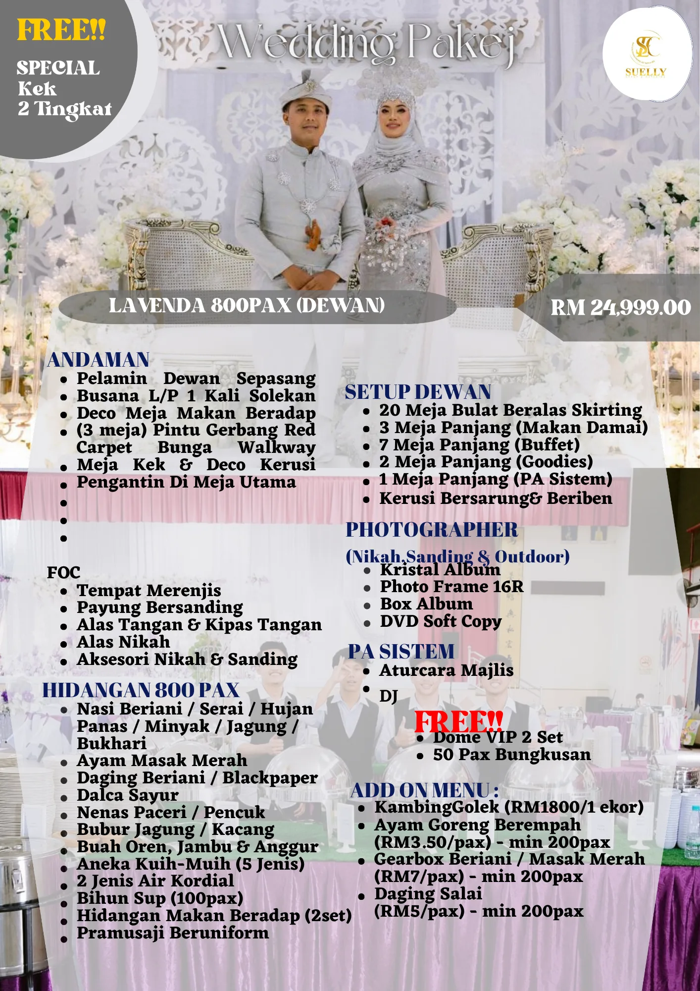 Pakej perkahwinan dewan 800 tetamu