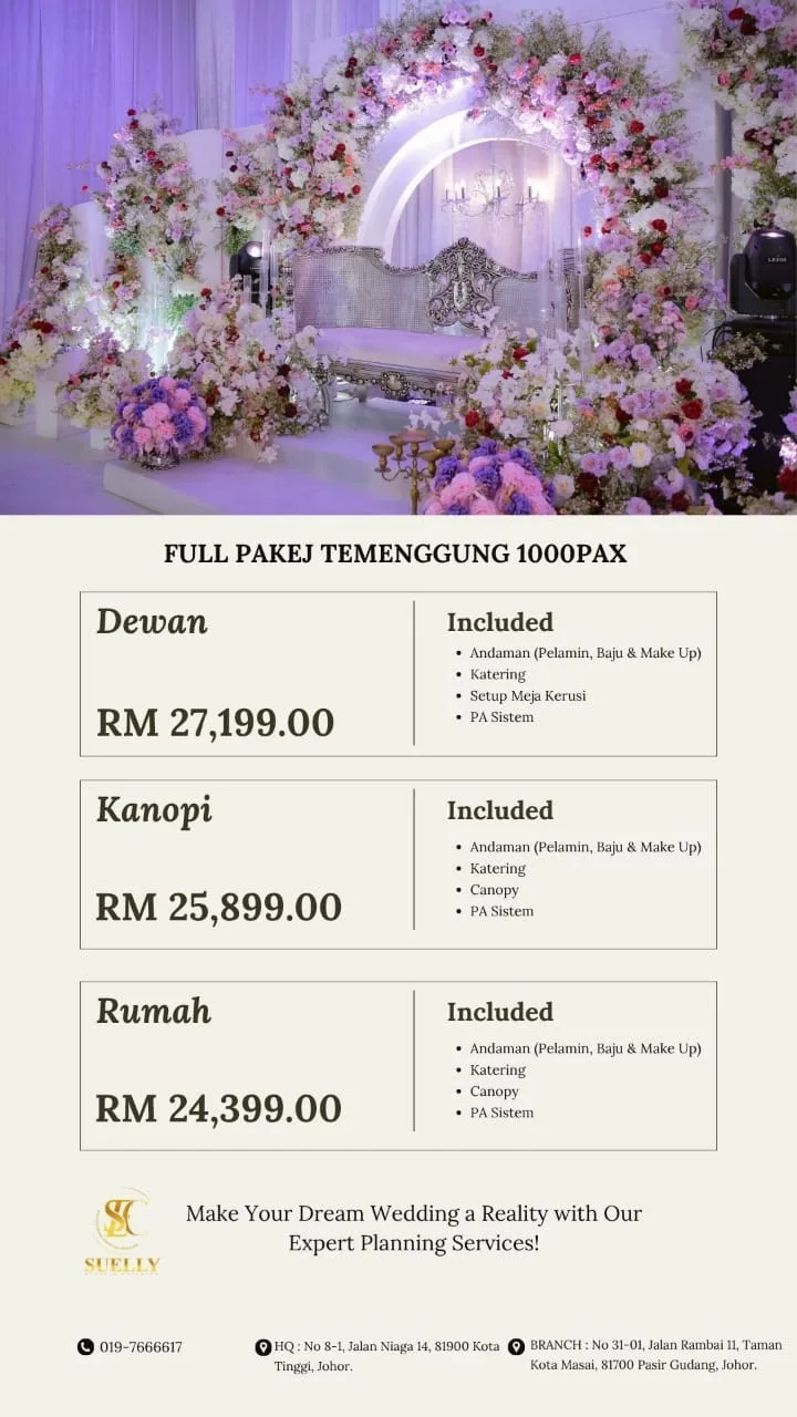 Pakej lengkap perkahwinan  untuk 1000 tetamu